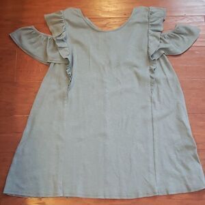 𝅺Easel Los Angeles Womens Blue Short Sleeve Cold Shoulder Top‎ Size Medium NEW